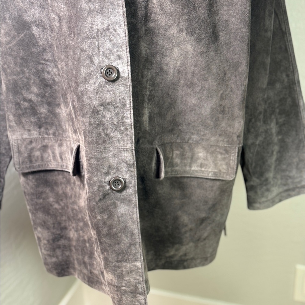 Jessica Holbrook Brown Washable Suede Leather Jacket Plus Size 1X NWT - Picture 3 of 9